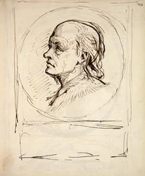 Porträt von William Blake, aus einem vom Künstler für Skizzen und Notizen verwendeten Notizbuch