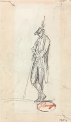Eine stehende männliche Figur