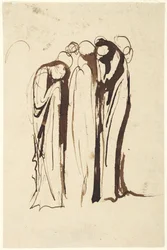 Gruppe weinender stehender Figuren