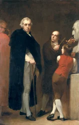 John Flaxman (1755-1826) modelliert seine Büste von William Hayley (1745-1820), ca. 1791-92