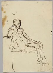 Sitzende männliche Figur, Porträtstudie