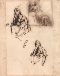 Sitzende Frau