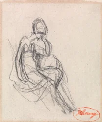 Sitzende Frau