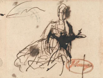 Sitzende Frau, möglicherweise Mrs. Harris