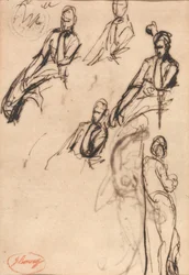 Sitzende und stehende Figuren