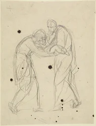 Stehende männliche und weibliche Figuren mit Säugling