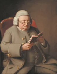 Porträt von Isaac Brodeau, der ein Buch liest, 18. Jahrhundert