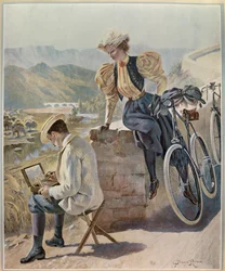 Paar im Süden Frankreichs, 20. Jahrhundert (Illustration)