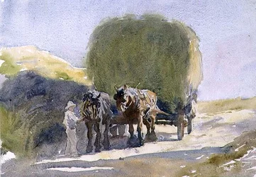 Heuschober im Sonnenlicht