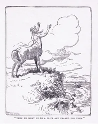 Dann ging sie die Klippe hinauf und betete für sie, aus The Heroes, veröffentlicht von George Allen und Unwin 1929