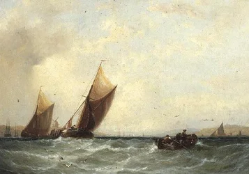 Fischerboote vor einer niederländischen Küste