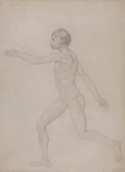 Menschliche Figur, Seitenansicht (Vorentwurf für die endgültige Studie für Tafel VIII)