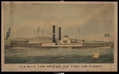 US Mail Line zwischen New York und Albany täglich um 17 Uhr