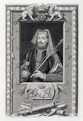 Heinrich IV. (1367-1413) König von England ab 1399, nach einem Gemälde in Hampton Court, graviert vom Künstler