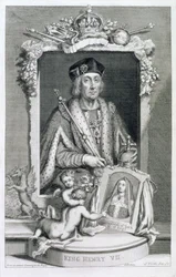 Heinrich VII. König von England ab 1485, nach einem Porträt in der königlichen Sammlung, graviert vom Künstler
