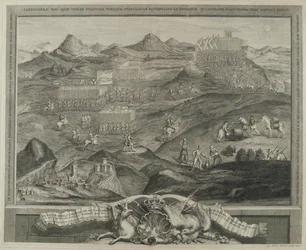 Die Schlachtordnung von Carberry Hill bei Edinburgh im Jahr 1567, ca. 1738
