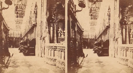 Gruppe von 5 Stereographien von Westminster Abbey, London, England