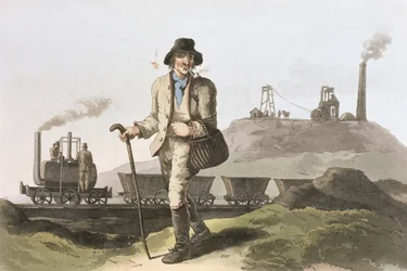 Blenkinsop-Lokomotive am Middleton-Kohlenbergwerk bei Leeds, aus 