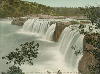 Wasserfälle am Tugela-Fluss bei Colenso, Natal, ca. 1900 (photomechanischer Druck)