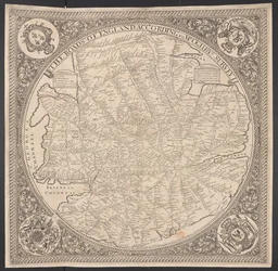 Karte der Poststraßen in der Umgebung von London