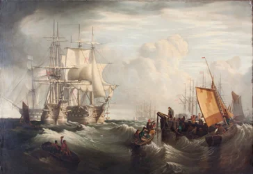 Anker lichten in Spithead, 1859