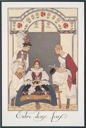 Falbalas et Fanfreluches, Almanach für 1923, Entre deux feux, von George Barbier, Druck