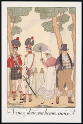 Falbalas et Fanfreluches, Almanach für 1923, Venez donc, Ma bonne amie, von George Barbier, Druck