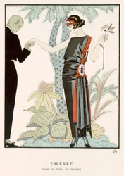 "Gazette du Bon Ton"; Esperez, Abendkleid von Worth, um 1920