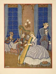 Valmont verführt sein Opfer, Illustration aus 