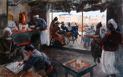 Ein Café in Marokko, ca. 1900