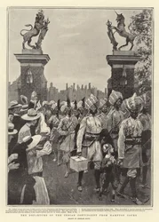 Die Abreise des indischen Kontingents von Hampton Court