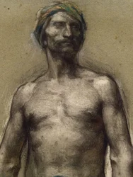 Studie eines nackten Mannes mit Turban (Detail) (um 1888). Musée des Beaux-Arts de la Ville de Paris, Petit Palais.