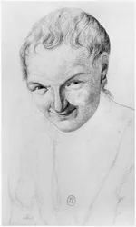 Idiot, Illustration aus einem unveröffentlichten Traktat von Jean Etienne Dominique Esquirol (1772-1840) über die Verrückten des Salpetriere-Asyls, ca. 1818