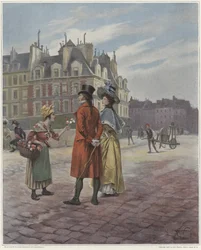 Blumenverkäuferin in Pont-Neuf