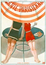 Liebende halten sich an den Händen, Illustration aus "La Vie Parisienne"