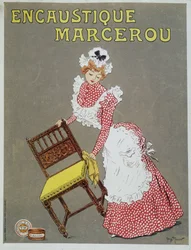 Werbung für Holzpolitur „Encaustic Marcerou“