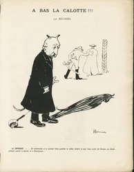 Illustration von Georges Meunier (1869-1934) in Le Panache, royalistische illustrierte Zeitschrift, 20/01/04 - Royalismus, Religion Glaube - Combes Emile, Teufel - Vermenschlichung