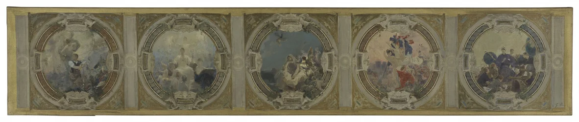 Skizze für die Lobau-Galerie im Pariser Rathaus: Kunst. Geschichte. Philosophie. Die Französische Revolution. Wissenschaft