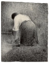 Kniende Frau