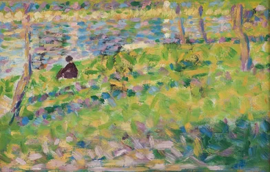 Landschaft, Sitzender Mann