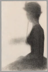 Sitzende Frau mit einem Sonnenschirm (Studie für La Grande Jatte)