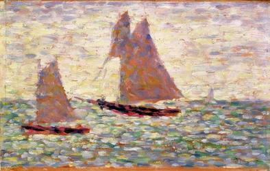 Zwei Segelboote in Grandcamp, ca. 1885