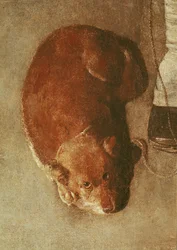 Der Leierkastenmann mit seinem Hund (Detail)