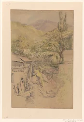Berglandschaft mit Wassermühle