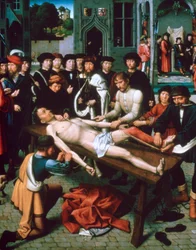 Die Häutung des Sisamnes, Detail, 1498
