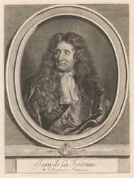 Jean de La Fontaine, aus dem Buch Les hommes illustres..., Band I, von Charles Perrault