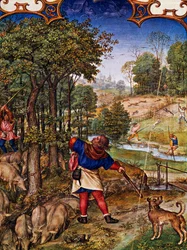 Monat November, Eicheln sammeln und Hasenjagd