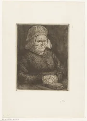 Frau mit Leinenmütze