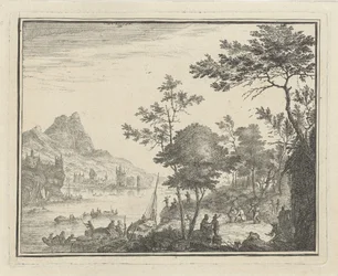 Flusslandschaft mit Anlegestelle