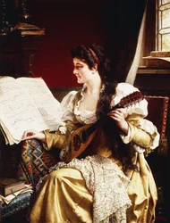 Dame mit Mandoline